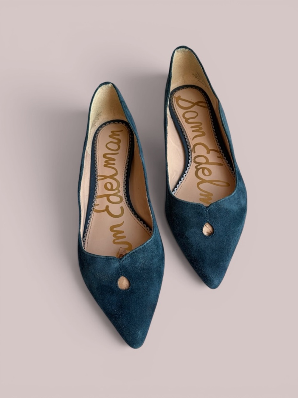 Sam Edelman Teal Pointed-Toe Suede Flats - Picture 9 of 16